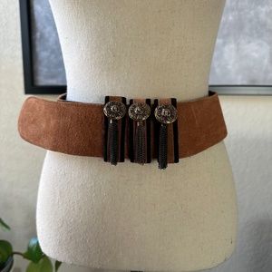 Suede Western Belt  Sharon Burch Dallas Vintage